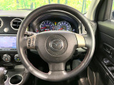 【純正革巻きステアリング】上質な革を使用することで、手にしっかり馴染みとても運転しやすいハンドルです♪