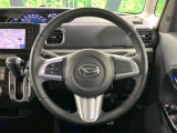 【純正革巻きステアリング】上質な革を使用することで、手にしっかり馴染みとても運転しやすいハンドルです♪