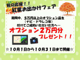 10月末日までに5万円以上オプションを付けてご成約の方でオプション2万円プレゼント!是非ご検討下さい!
