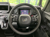 【純正革巻きステアリング】上質な革を使用することで、手にしっかり馴染みとても運転しやすいハンドルです♪