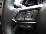 【ステアリングスイッチ】ステアリングスイッチは運転姿勢や視線を崩さずに操作が可能です。左側にはオーディオ類があります。