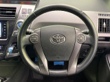 【純正革巻きステアリング】上質な革を使用することで、手にしっかり馴染みとても運転しやすいハンドルです♪
