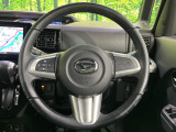 【純正革巻きステアリング】上質な革を使用することで、手にしっかり馴染みとても運転しやすいハンドルです♪