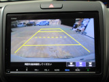 バックカメラの画像です。ガイドラインがスムースな車庫入れをサポートいたします。車庫入れの安心感がアップしますね。