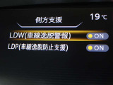 【車線逸脱警報】車線から外れると注意を促します。ドライバーが意図しないのに車線を逸脱した場合に、これを検知して警報で注意喚起する事で安全性を確保!