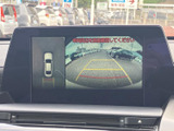 後方の映像に加えて車両周辺の表示も確認でき、駐車時の後方確認をサポートします。画面内のガイドラインを目安にしながら、周囲の状況を確かめて慎重に車庫入れできます。