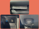 CD/DVDデッキはグローブボックス内に!USB/HDMI接続端子はインパネ周りに集中しています!