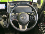 【純正革巻きステアリング】上質な革を使用することで、手にしっかり馴染みとても運転しやすいハンドルです♪