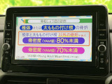 テレビ番組を画面で視聴でき、停車中の待ち時間などに映像を楽しめます。番組内容が大きく表示され、画面下には時刻も表示。日常のひとときに便利な装備です。