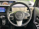 【純正革巻きステアリング】上質な革を使用することで、手にしっかり馴染みとても運転しやすいハンドルです♪