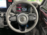 【純正革巻きステアリング】上質な革を使用することで、手にしっかり馴染みとても運転しやすいハンドルです♪