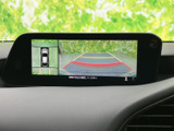 画面には車両周辺の映像とガイド線が表示され、駐車時に周囲との距離感を確認する目安になります。停車中にはテレビや映像を視聴でき、車内での時間を有効に使えます。