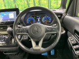 【純正革巻きステアリング】上質な革を使用することで、手にしっかり馴染みとても運転しやすいハンドルです♪