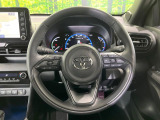 【純正革巻きステアリング】上質な革を使用することで、手にしっかり馴染みとても運転しやすいハンドルです♪