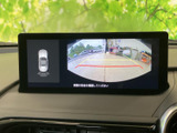 後方の映像に加えて車両周囲の表示も確認でき、駐車時の状況把握をサポートします。画面内のガイド表示も目安にしながら、車庫入れや幅寄せの際に後方を確認しやすい装備です。