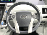 【純正革巻きステアリング】上質な革を使用することで、手にしっかり馴染みとても運転しやすいハンドルです♪