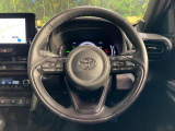 【純正革巻きステアリング】上質な革を使用することで、手にしっかり馴染みとても運転しやすいハンドルです♪
