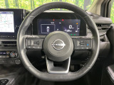 【純正革巻きステアリング】上質な革を使用することで、手にしっかり馴染みとても運転しやすいハンドルです♪