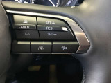 ハンドルの右側に追従機能の操作スイッチが付いています。高速道路などで、車が前の車との車間距離と速度を保ち追従していきます。高速道路でもアクセルを踏まずに運転することができるので疲労軽減できます。