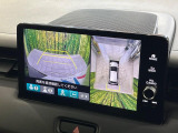 【マルチビューカメラシステム】専用のカメラにより、上から見下ろしたような視点で360度クルマの周囲を確認することができます☆死角部分も確認しやすく、狭い場所での切り返しや駐車もスムーズに行えます。