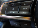 オーディオの音量やチャンネル操作ができるスイッチが、ハンドルに付いています。運転中でも、操作が行えて非常に安全・便利です!
