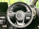 【純正革巻きステアリング】上質な革を使用することで、手にしっかり馴染みとても運転しやすいハンドルです♪