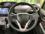 【純正革巻きステアリング】上質な革を使用することで、手にしっかり馴染みとても運転しやすいハンドルです♪