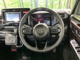 【純正革巻きステアリング】上質な革を使用することで、手にしっかり馴染みとても運転しやすいハンドルです♪