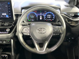 【純正革巻きステアリング】上質な革を使用することで、手にしっかり馴染みとても運転しやすいハンドルです♪