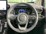 【純正革巻きステアリング】上質な革を使用することで、手にしっかり馴染みとても運転しやすいハンドルです♪