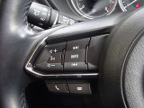 【ステアリングスイッチ】ステアリングスイッチは運転姿勢や視線を崩さずに操作が可能です。左側にはオーディオ類があります。