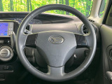 【純正革巻きステアリング】上質な革を使用することで、手にしっかり馴染みとても運転しやすいハンドルです♪