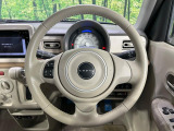 【純正革巻きステアリング】上質な革を使用することで、手にしっかり馴染みとても運転しやすいハンドルです♪