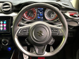 【純正革巻きステアリング】上質な革を使用することで、手にしっかり馴染みとても運転しやすいハンドルです♪