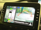 【アラウンドビューモニター】専用のカメラにより、上から見下ろしたような視点で360度クルマの周囲を確認することができます☆死角部分も確認しやすく、狭い場所での切り返しや駐車もスムーズに行えます。