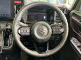 【純正革巻きステアリング】上質な革を使用することで、手にしっかり馴染みとても運転しやすいハンドルです♪