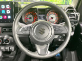 【純正革巻きステアリング】上質な革を使用することで、手にしっかり馴染みとても運転しやすいハンドルです♪