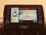 パノラミックビューモニター(全周囲モニター)です☆おクルマを空から見たように表示します。周囲の死角の確認に貢献します