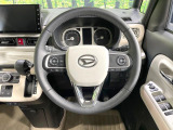 【純正革巻きステアリング】上質な革を使用することで、手にしっかり馴染みとても運転しやすいハンドルです♪