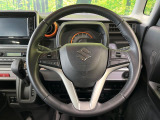 【純正革巻きステアリング】上質な革を使用することで、手にしっかり馴染みとても運転しやすいハンドルです♪
